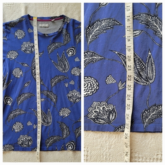 Ted Baker London Classic Floral Print Relaxed Fit Crewneck T-shirt - Picture 7 of 9